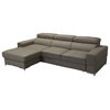 Bazalt Leather Sectional Sleeper Sofa, Left Corner