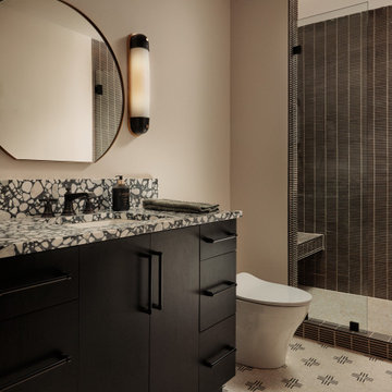 Italian Terrazzo + Metallic Tile Guest Bathroom