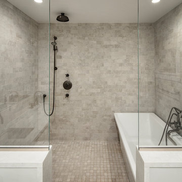 Walk-in Shower I Master Bath | Mid-Century Bayberry Renovation