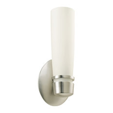 Aria Wall Sconce, 13",  White Glass Diffuser, Satin Nickel