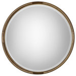 Uttermost - Uttermost 09244 Finnick - 35.63" Iron Coil Round Mirror - Heavy Iron Coils Surround A Petite Flat Iron Inner Frame, All Hand Finished In A Lightly Antiqued Gold Leaf. Mirror Features A Generous 1 1/4" Bevel.   Grace Feyock 34.25 x 34.25 x 0.88Finnick 35.63" Iron Coil Round Mirror Antiqued Gold Leaf *UL Approved: YES *Energy Star Qualified: n/a  *ADA Certified: n/a  *Number of Lights:   *Bulb Included:No *Bulb Type:No *Finish Type:Antiqued Gold Leaf