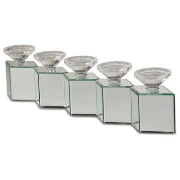 Montreal Mirrored Cube Linear Candle Holder