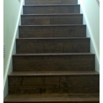 Hardwood flooring and staircase