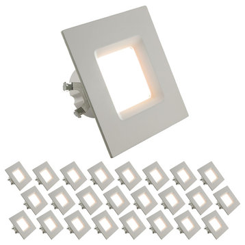 LED Square Retrofit Downlight, Dimmable, 120V, Warm White 3000k, 4", 24-Pack