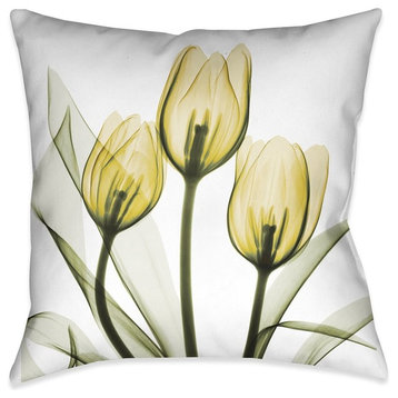 Golden Tulips Decorative Pillow, 18"x18"