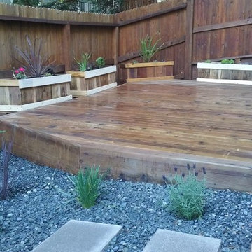 Paver, Stain Deck and Pebbles Patio in Pleasant Hill
