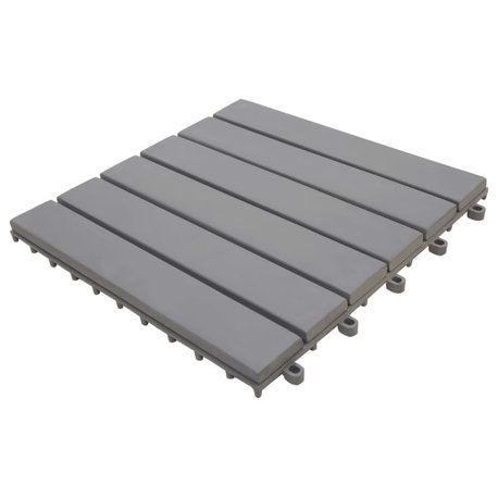 Vidaxl Decking Tiles 10-Piece Gray Wash 11.8"x11.8" Solid Acacia Wood
