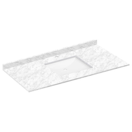 49x22" Cara White Vanity Top by LessCare