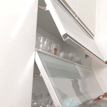Luxury Parallel Modular Kitchen in Park Street Kolkata | Leather Laminate