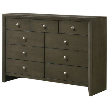 ACME Ilana Rectangular Wooden Dresser with 9 Drawers in Gray