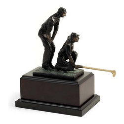 9 1/4" Double Golfers Sculpture - Sculptures