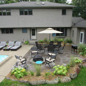 East Grand Rapids Pool Side Flagstone Patio w/ Fire-pit