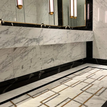 Agora Beige Marble Vanity Floor Border