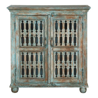 Rustic Spring Distressed Mango Wood Freestanding Storage Cabinet -  Farmhouse - Storage Cabinets - by Sierra Living Concepts Inc | Houzz