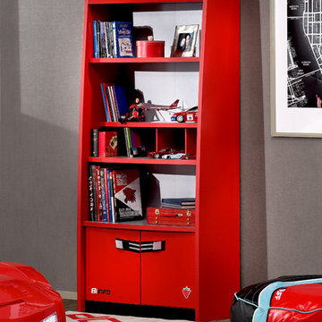 Car bed kids bedroom - Turbo Bookcase