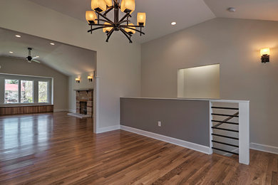 Example of an arts and crafts dining room design in Indianapolis