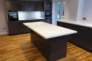 Contemporary grey gloss kitchen