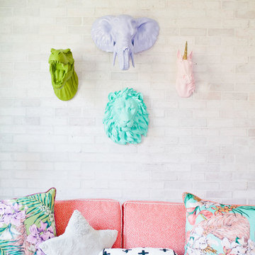 White Faux Taxidermy | Living Room