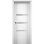 VdomDoors - Sliding Pocket Door 32 x 80 Opaque Glass / Sete 6900 White Silk - An elegant collection of heavy doors, in which volumetric details create an expressive look for modern neoclassical interiors