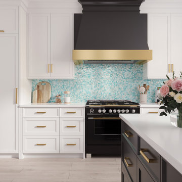 Coastal Dreams Hexagon Glass Mosaic Tile