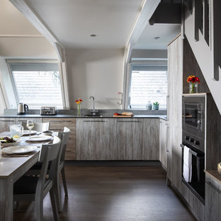 Design ideas for a contemporary kitchen in Cambridgeshire.