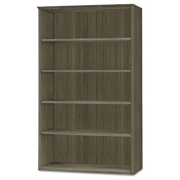 Medina Series Laminate Five-Shelf Bookcase, 36W X 13D X 68H, Gray Steel