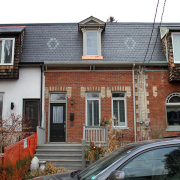 Slate tiles on mansard roof - Cabbagetown, Toronto
