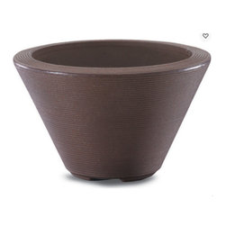 Crescent Garden - Gramercy Round Planter, Vintage Copper, 20" - Outdoor Pots And Planters