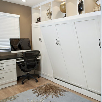 Side Tilt Wall Bed & Custom Cabinetry in Home Office