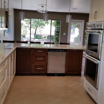 Kitchen backslash, cabinets and counter tops