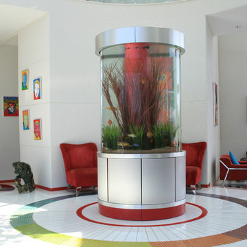 Stunning 48" x 60" Contemporary Cylinder Aquarium