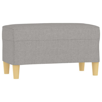 vidaXL Bench Fabric Upholstered Ottoman Bench with Padded Seat Light Gray Fabric