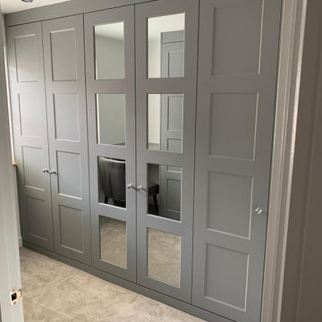 Grey 4 Panel Shaker Bedroom Wardrobe