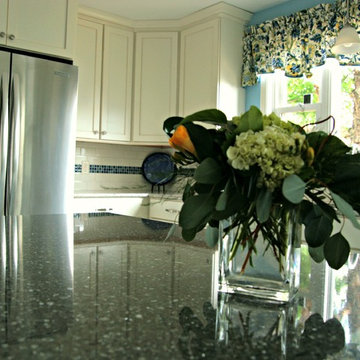 A Country Kitchen in White and Blue