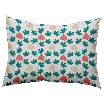Lots of Leaves Accent Pillow, Unreal Teal, 14"x20"
