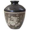 Novica Aztec Coyotes Ceramic Vase