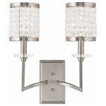 Livex Lighting - Livex Lighting 50572-91 Grammercy - 2 Light Wall Sconce in Grammercy Style - 14 - Crystal strands strung in a decorative shade desigGrammercy 2 Light Wa Brushed Nickel ClearUL: Suitable for damp locations Energy Star Qualified: n/a ADA Certified: n/a  *Number of Lights: 2-*Wattage:60w Candelabra Base bulb(s) *Bulb Included:No *Bulb Type:Candelabra Base *Finish Type:Brushed Nickel