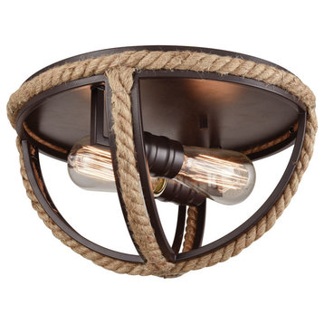 Natural Rope 2 Flush Oil Rubbed Bronze