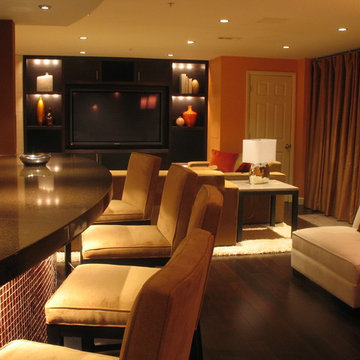 Modern Home Lounge, Bar and Media Room