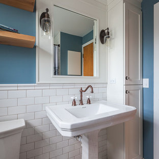 Shabby-Chic-Style Badezimmer mit Metrofliesen Ideen, Design & Bilder