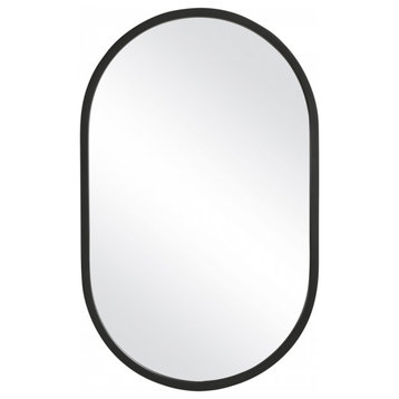 Matte Black Oval Wall Mirror, Bathroom Mirror, 20 X 32