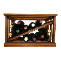 Mini-Stack Series Diamond Slat Wine Rack - Wine Racks