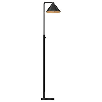 Remy 58" Floor Lamp Matte Black 72" Wire Rotary Dimmer E26 60W