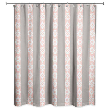 Southwestern Pattern in Pink and Gray Shower Curtain