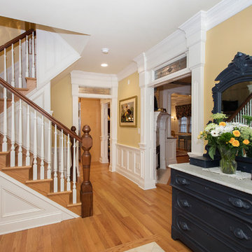 Foyer with beautiful moldings and millwork