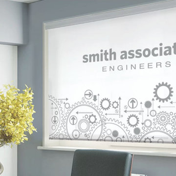 Custom Graphic Shade | Interior Business Windowscape