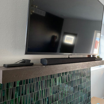 Fireplace tile surround and custom mantel (NEW CONSTRUCTION)