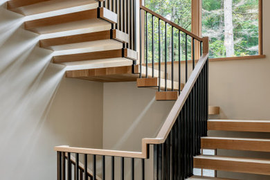 Staircase - rustic staircase idea in Boston