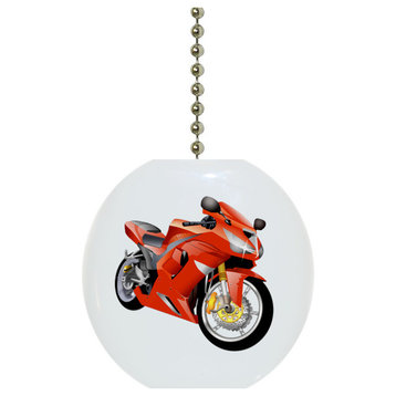 Red Motorcycle Ceiling Fan Pull