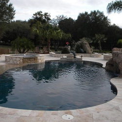 Natural Freeform Pool with Warterfall and Spa Indoor - Aboveground Swimming Pools